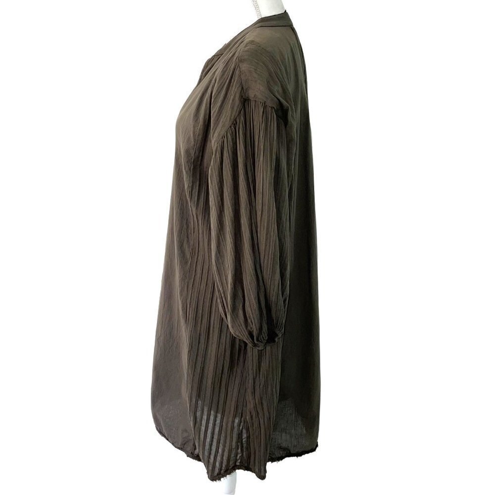 Pharaoh Collection Dress Womens Size 1 Japanese Cotton V Neck Green Made In USA - Picture 4 of 12